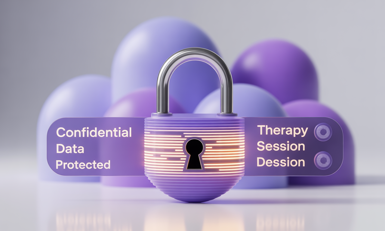 Purple security padlock