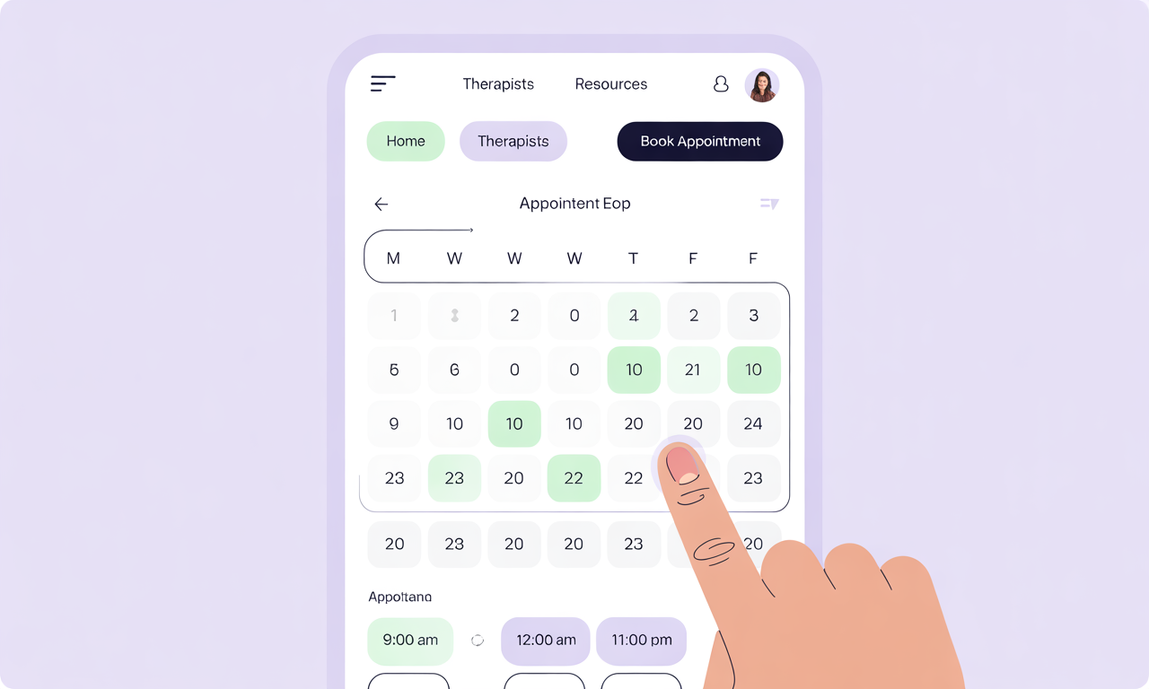 Booking an appointment on a calendar