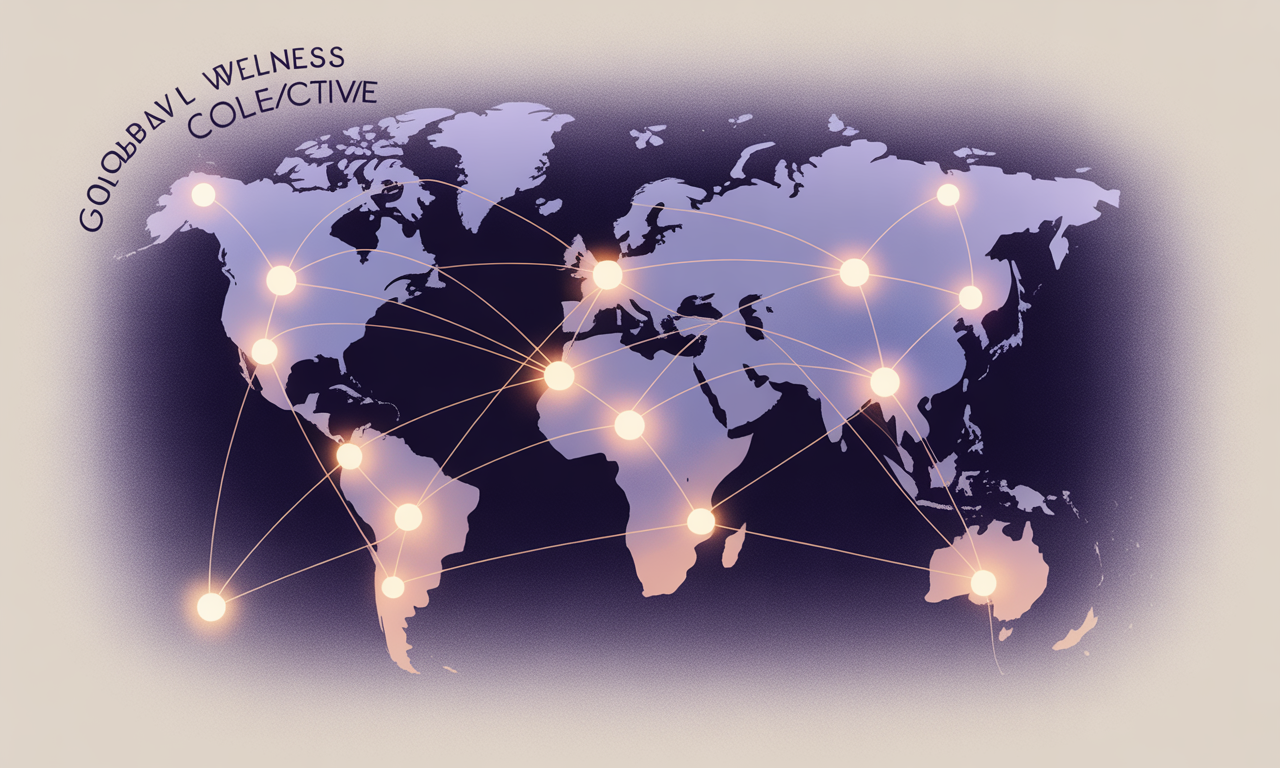 World map with connection points