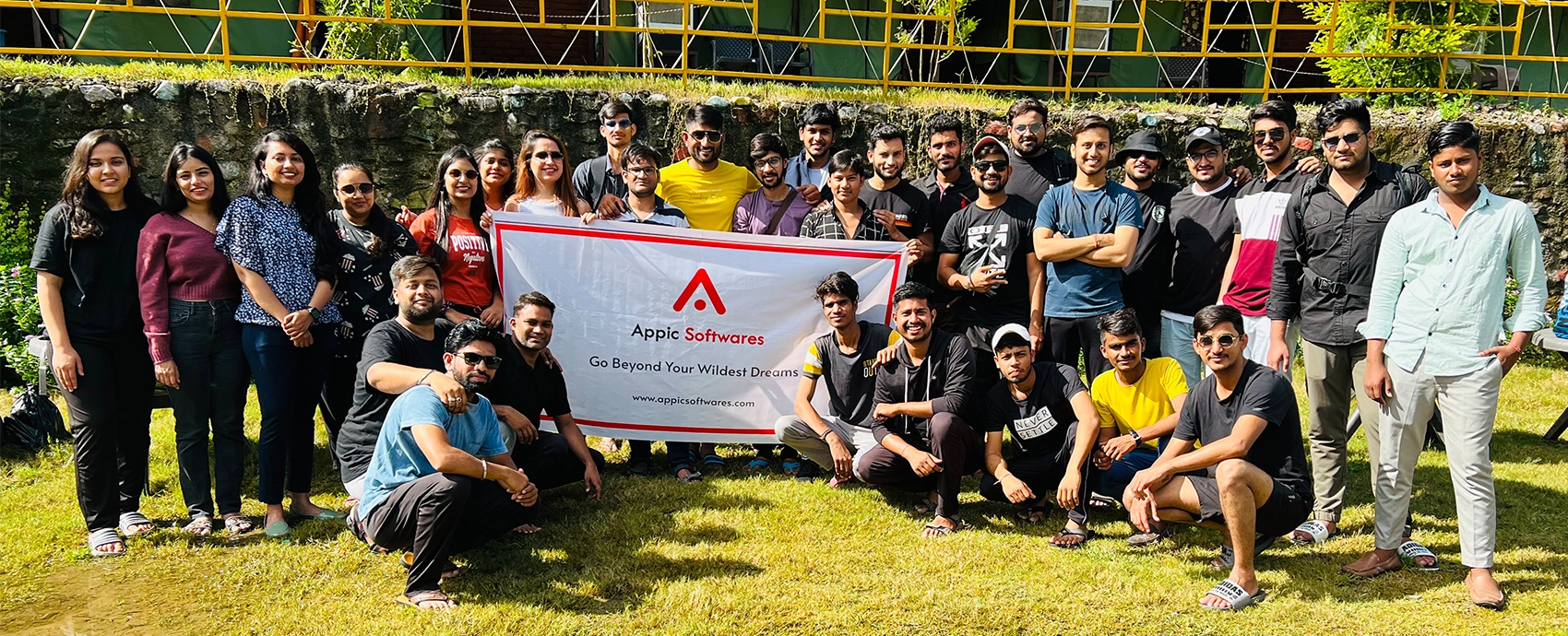 Project management team working together