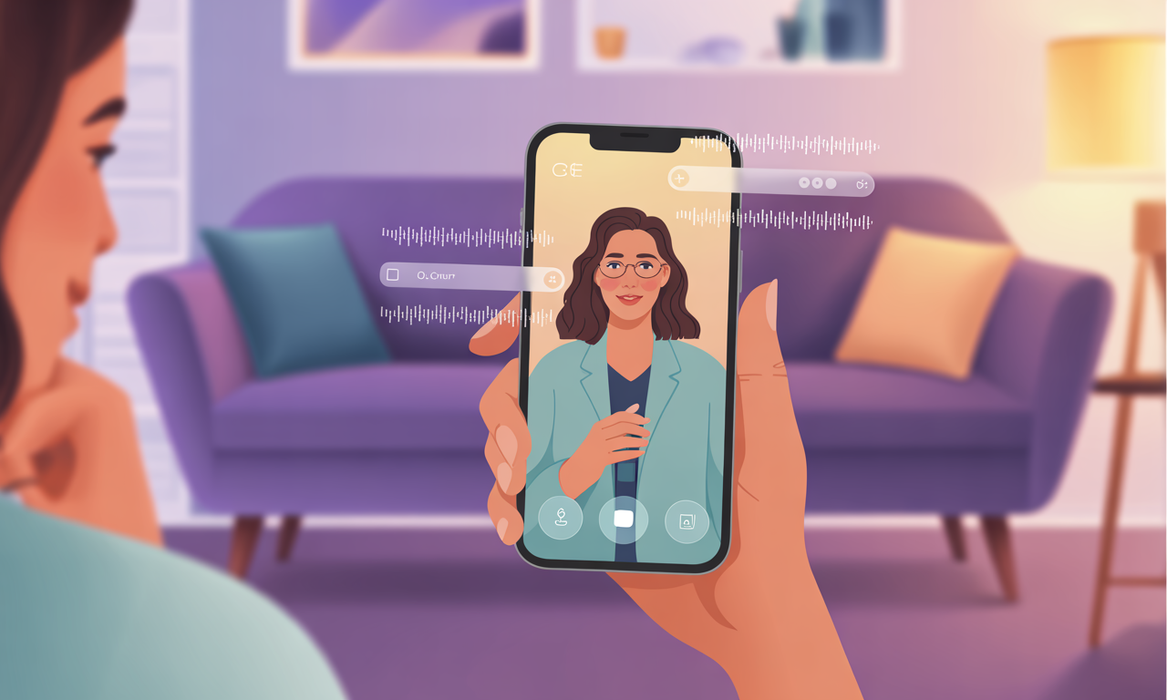 A person in a video therapy session